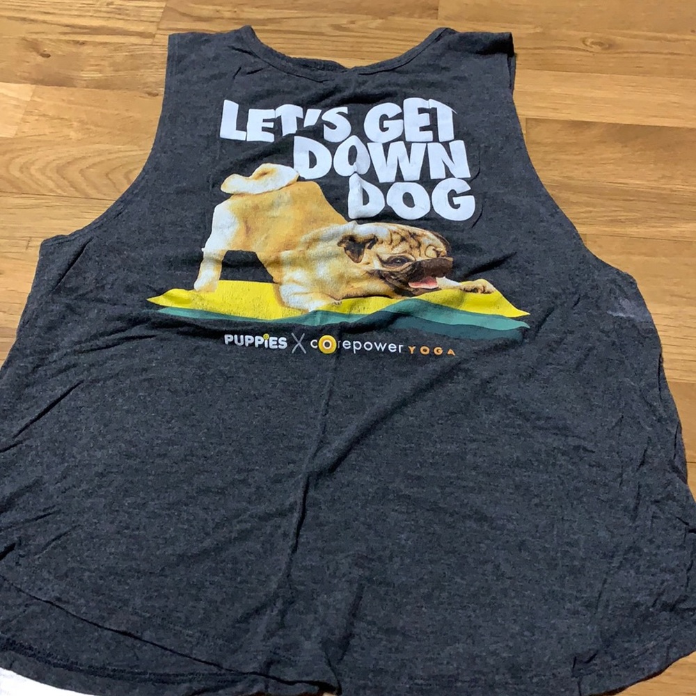 COREPOWER YOGA PUPPIES MAKE ME HAPPY TANK